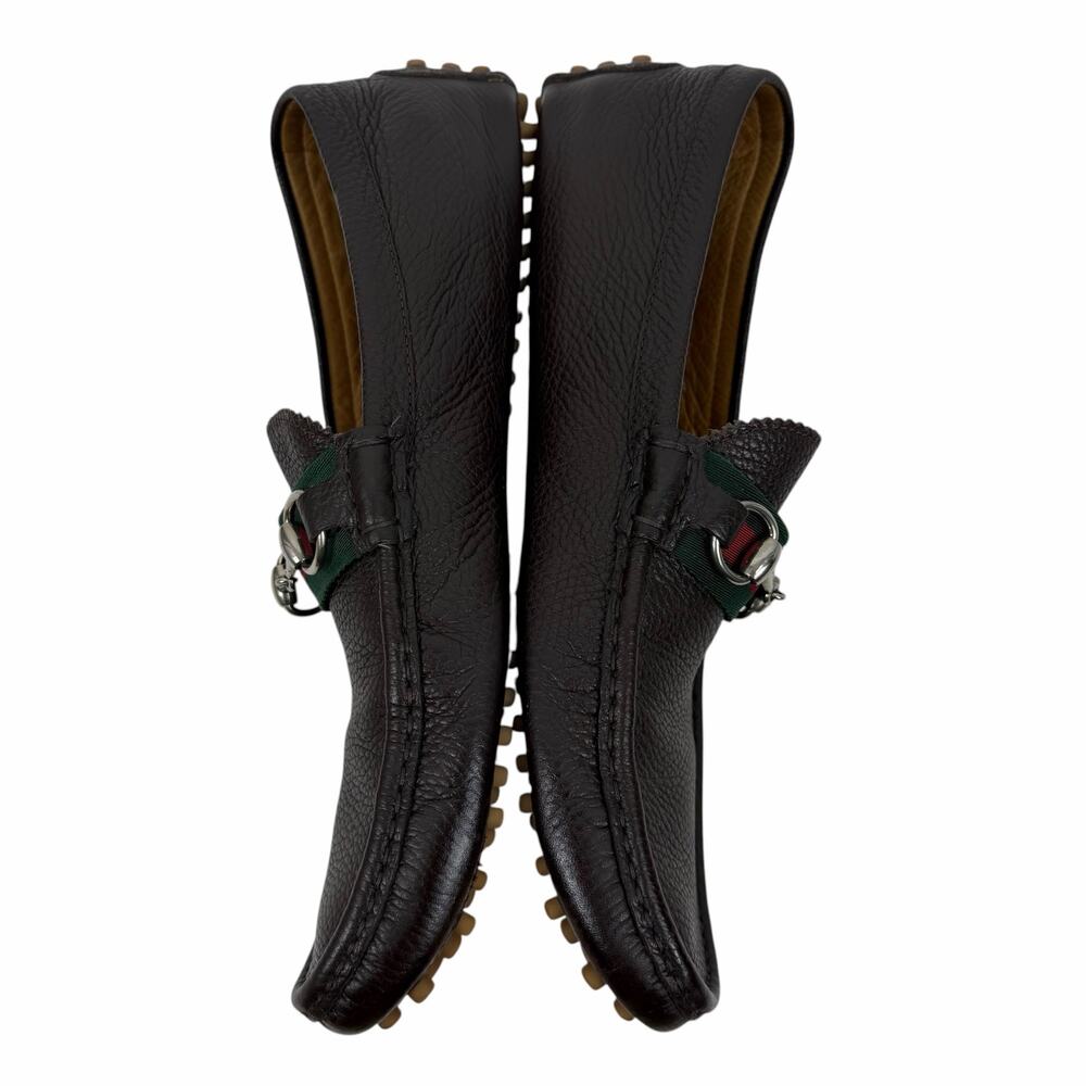 Gucci Horsebit Web Leather Driver Loafer Slip On Brown Size 10/ 10.5 - Picture 8 of 14